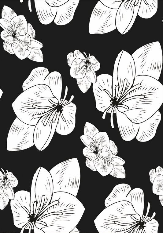 Echantillon Noir Floral Chic