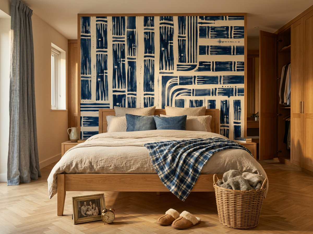 TÊTE DE LIT BAMBOU INDIGO