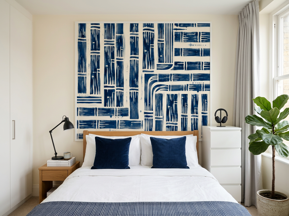 TÊTE DE LIT BAMBOU INDIGO