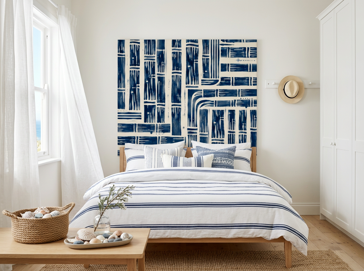 TÊTE DE LIT BAMBOU INDIGO