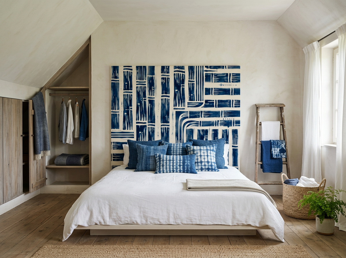 TÊTE DE LIT BAMBOU INDIGO