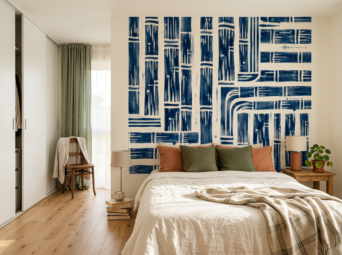 TÊTE DE LIT BAMBOU INDIGO